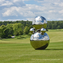 Large mirror polished snowman stainless steel balloon ball sculpture ornaments